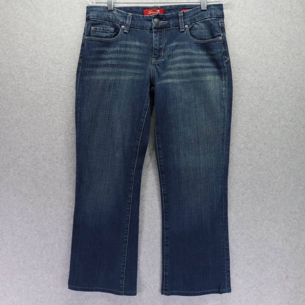 Seven7‎ Jeans Womens 8 Boot Cut Flare 5-Pocket Stretch Flex Denim Dark Wash Blue